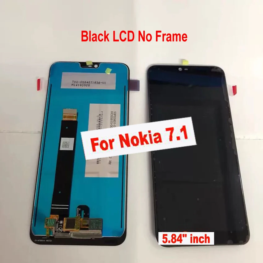 

Original Best Working 5.84" For Nokia 7.1 TA-1097 LCD Display Touch Screen Digitizer Assembly Sensor Glass Panel + Frame