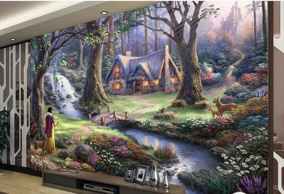 Индивидуальные 3d фото обои стены Фея пейзаж картина маслом для спальни