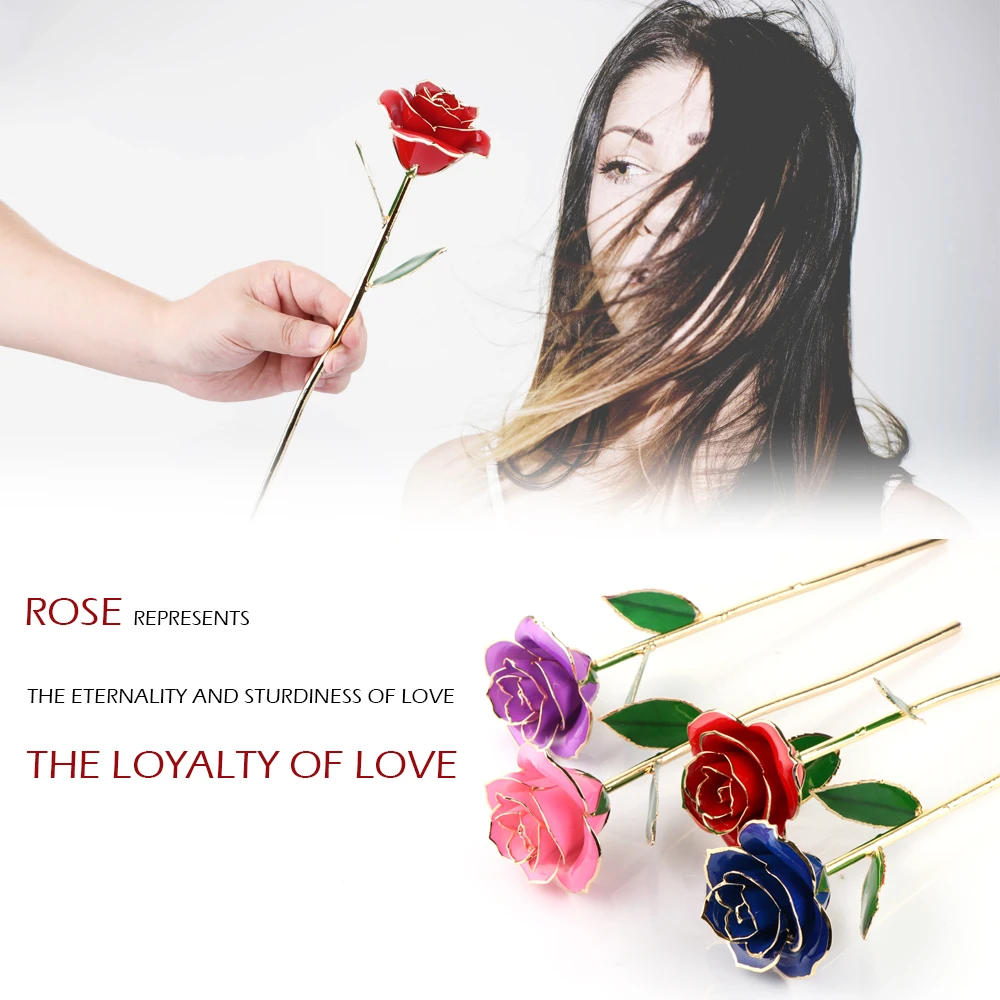 ABEDOE Creative Valentine's Day 24K Gold Trimmed Rose Transparent Stand Exquisite Gift Box Romantic for Lover Girl Birthday | Дом и сад