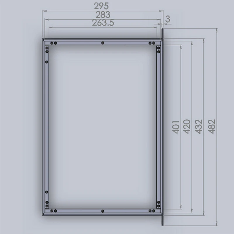 Корпус для электроники 133 (H) x482 (W) x295 (L) мм алюминиевая коробка электронного