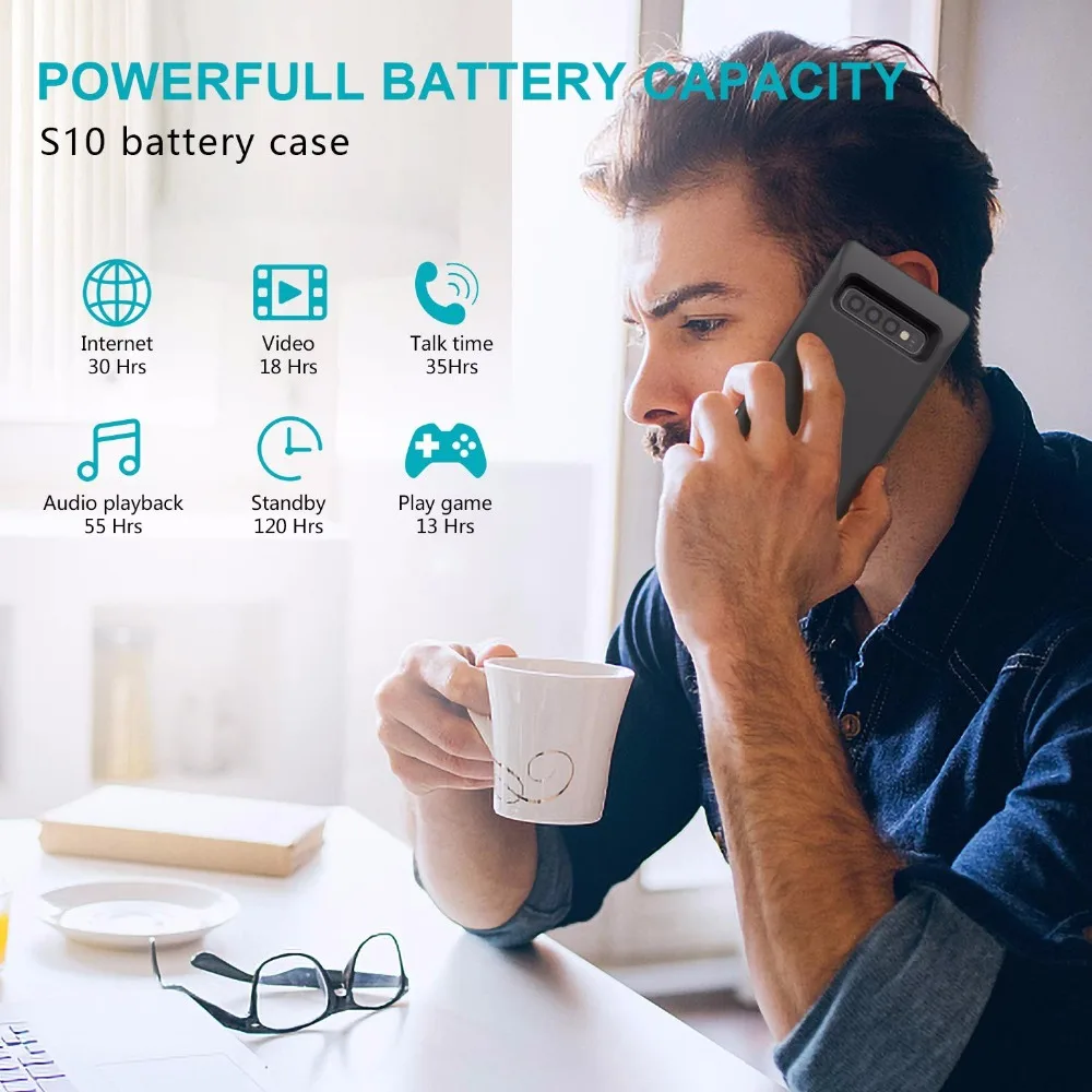 Переносное зарядное устройство Leioua для Samsung Galaxy S10 7000 мАч расширенный аккумулятор