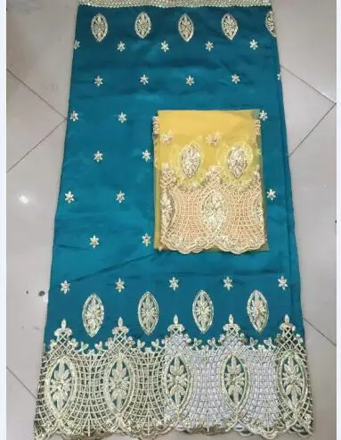 Джордж с блузкой 2016 Продажа Высокое качество Африканский Ткань Синий свадебный