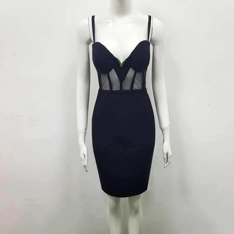 Summer Bandage Dress Women Vestidos 2019 Fashion Deep V-Neck Spaghetti Strap Retro Elegant Bodycon Wholesale | Женская одежда