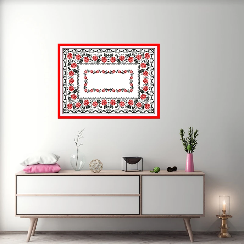NKF Rose tablecloth counted printed pattern cross stitch kits embroidery needlework sets New Year's restaurant decor DIY 11 14ct | Дом и