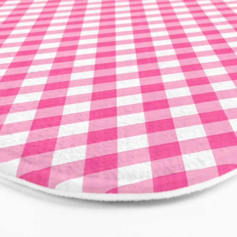 Розовые розы в Anzures 1 Gingham коврик для ванной 17 &quotx 24&quot печатные ковры
