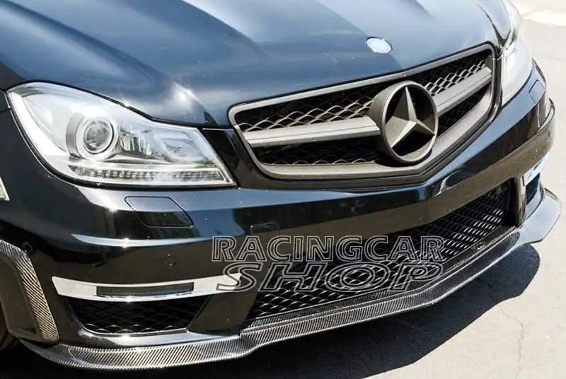 Настоящий углеродное волокно передний спойлер для Benz W204 C63 бампер AMG 2011 2014 M020|spoiler
