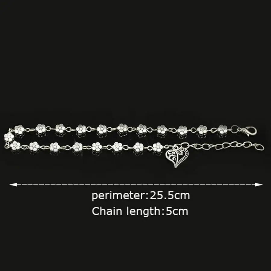 Retro Design Flower Shape Anklets Women Hand Chains Bracelets Simple Delicate Beach Anklet Foot Charm Jewelry Accessory for Gift | Украшения