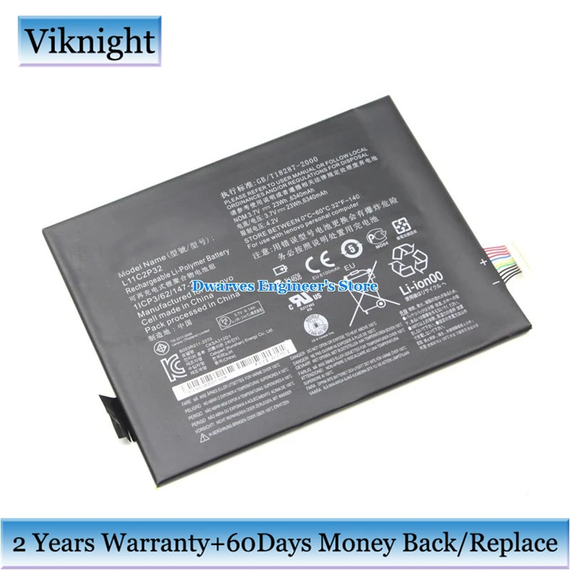 Оригинальный аккумулятор для ноутбука 3 7 В L11C2P32 A10-70 IdeaTab B6000-F S6000 S600H S6000-F 6340 мАч 23Wh |