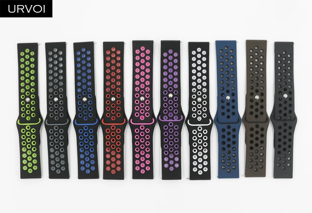 URVOI для Galaxy Watch Active/42/46 мм gear sport Силиконовый ремешок быстроразъемные контакты мягкий сменный 22 мм/20 мм