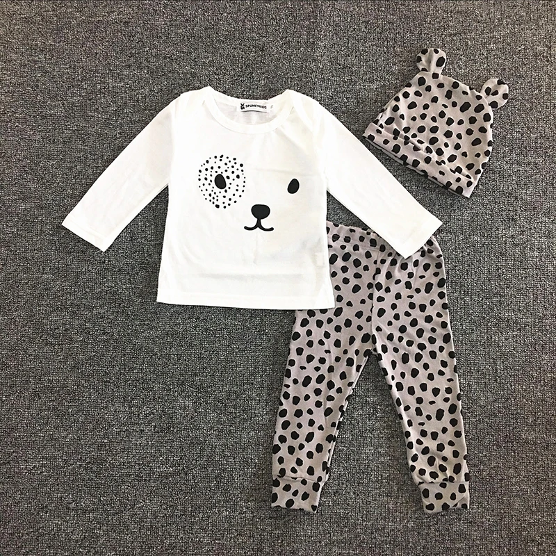 Одежда для новорожденных в горошек 3 предмета комплекты маленьких девочек