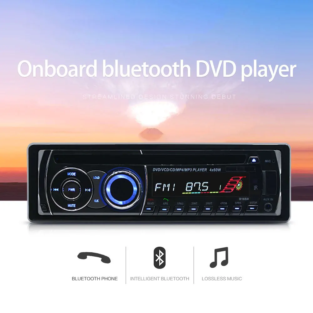 Автомобильный DVD CD MP3 плеер 12 в автомобильный аудио стерео Поддержка USB SD Mp3 плеер AUX DVD VCD CD плеер с дистанционным управлением Новинка
