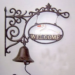 European and American pastoral classic Iron doorbell welcome wall bell hand in front goose logo | Дом и сад