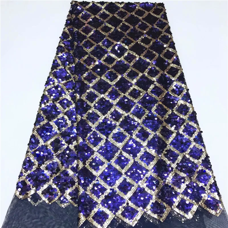Африканская кружевная ткань 2019 Золотое высокое качество пайетки кружева