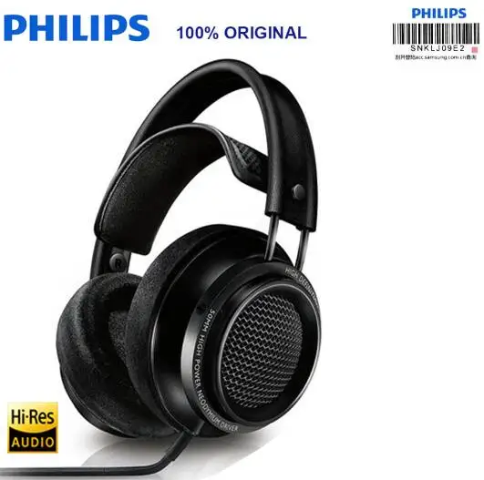 Черный Оригинальная гарнитура Philips Fidelio X2HR, наушники, лучший продукт в году, с 50 мм мощным приводом 3 м для huawei xiaomi - Цвет: Черный