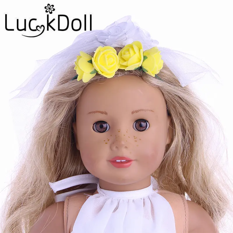 Красивый ободок для волос Luckdoll с цветами подходит кукол 18 дюймов аксессуары |