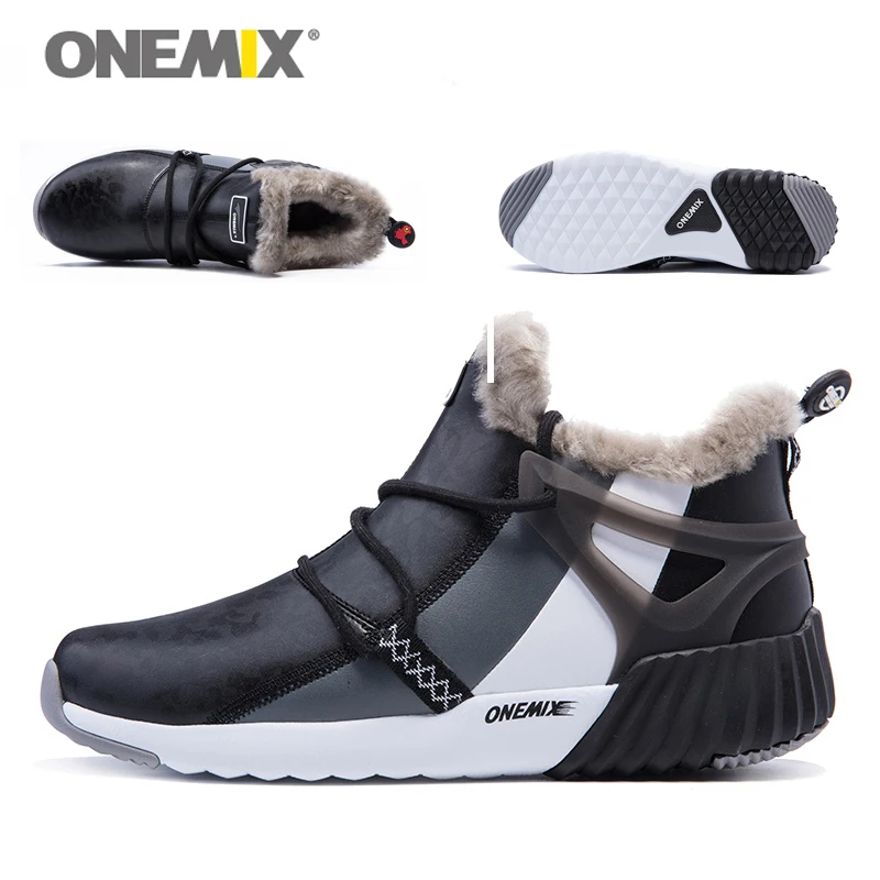 ONEMIX новые зимние мужские ботинки теплые шерстяные кроссовки уличная спортивная
