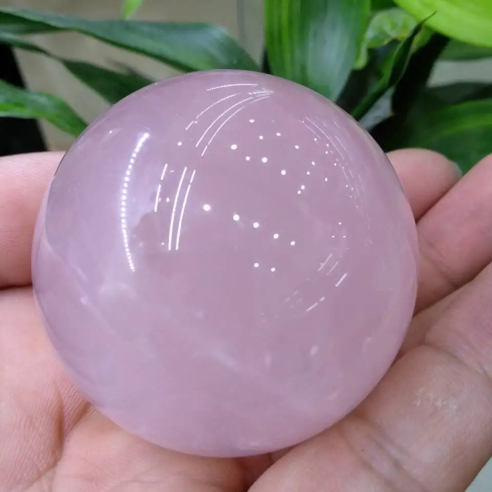 

Rose Quartz Stone Sphere Ball Table Home Decor Meditation Reiki Healing 55-60MM