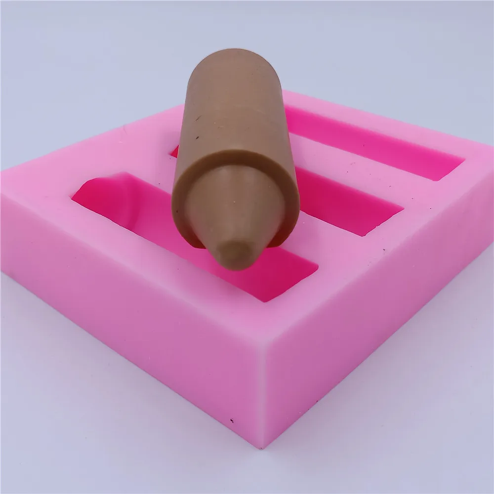 Новый дизайн карандаша Мыло плесень 3 полостей силиконовые формы для мыла свечи