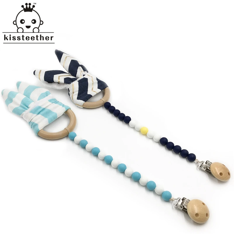 2 шт. детский деревянный Прорезыватель для зубов с клипсой пустышки игрушка