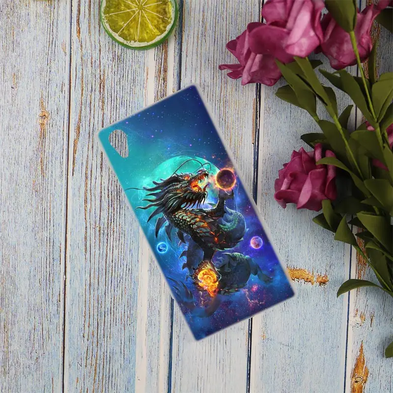 Прозрачный чехол с китайским драконом для Sony Xperia Z3 Z5 Premium M4 Aqua M5 X XA XA1 C4 C5 E4 E5 XZ XZ2