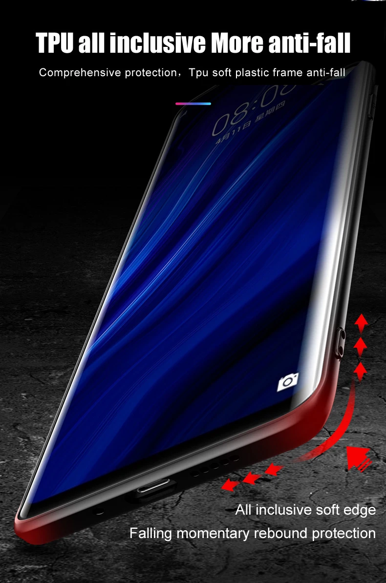 Для huawei P30 Pro изогнутый стеклянный чехол P30 Pro Чехол Противоударная задняя крышка силиконовый мягкий край для huawei P 30 Pro защитная оболочка