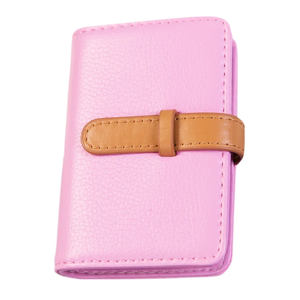 Pink Aelicy, унисекс, простой чехол для карт, однотонный, мягкий, кожаный, держатель для кредитных карт, Бизнес Стиль, большой объем, чехол для карт, Новинка - Цвет: Pink