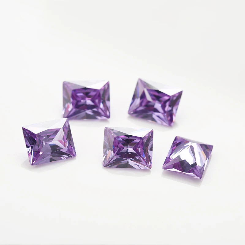 

50Pcs Rectangle Shape 5A Lavender Color CZ Stone 2x3-13x18mm Synthetic Gems Cubic Zirconia For Jewelry