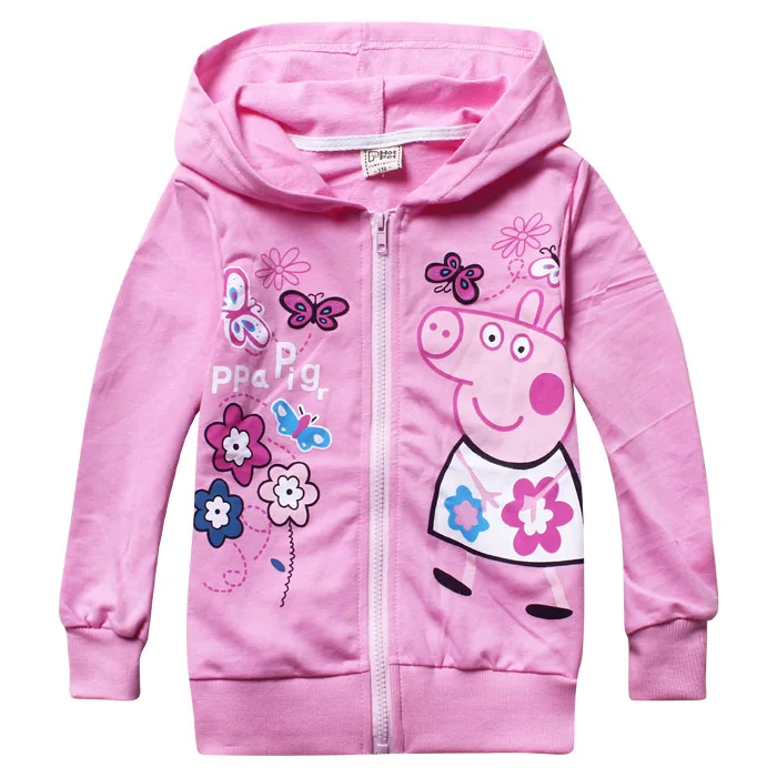 2014 New children clothing coat baby girl peppa pig spring hoodies long sleeve outerwear kid's sweater 6pcs/lot 5351 | Детская
