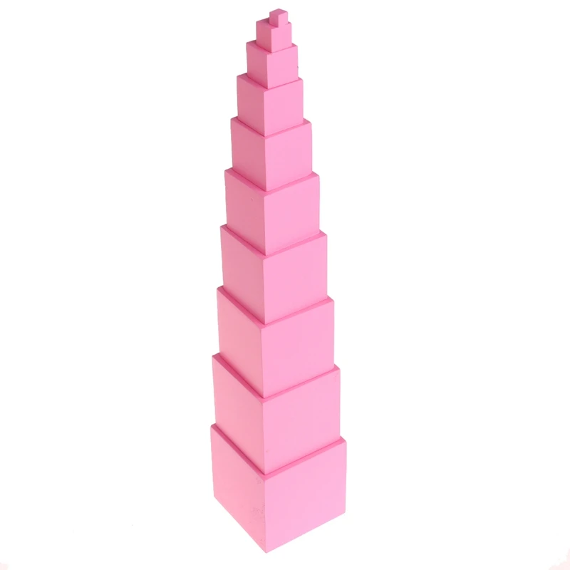 Обучающие Монтессори Sensorial Materials Tower Family Set деревянные строительные блоки игрушка