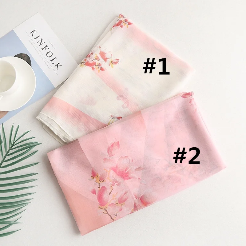 20 шт. дизайнер продукт с цветочным рисунком шарфы Гладкий креп Великолепная