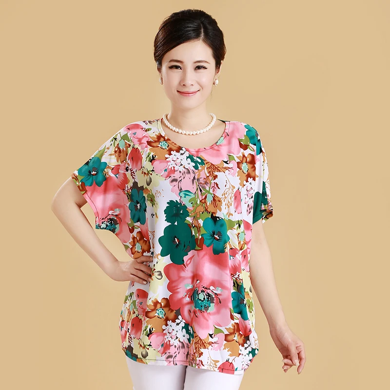 Женский принт футболка 2019 летние шлепанцы для женщин средних лет и модным кроем