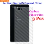 3 шт.лот для Sony Xperia Z1 Compact  Mini 4,3 дюйма, 3D противоскользящая задняя пленка из прозрачного углеродного волокна, защитная пленка, защитная наклейка