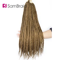 sambraid box braids crochet braids synthetic braiding hair 18 inch 12 roots crochet hair extensions soft twist hair for women