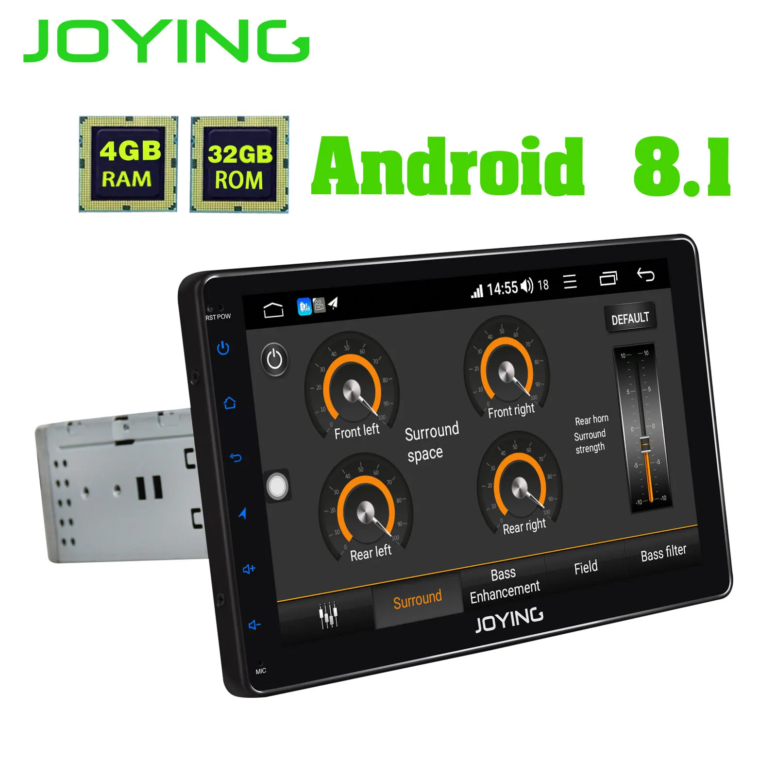 Joying один DIN 9 &quotУниверсальный Android 8 1 автомобильный радиоприемник стерео