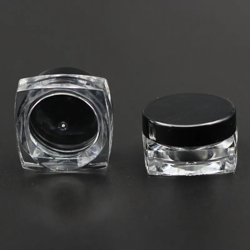 100 шт. 3 г пустая косметическая упаковка пластиковая банка для крема с крышкой