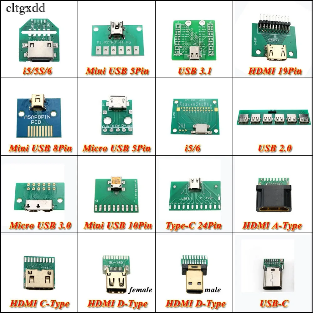 Тестовая печатная плата cltgxdd Mini/Micro USB для iPhone 5 5S 6 Type C/ HDMI/USB 2 0 3 1|Шлейфы мобильных