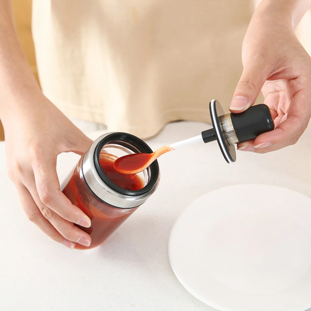 

3 Pcs Kitchen Glass Seasoning Bottle Salt Storage Box Spice Jar With Spoon Kitchen Supplies For Salt Sugar Pepper Powder