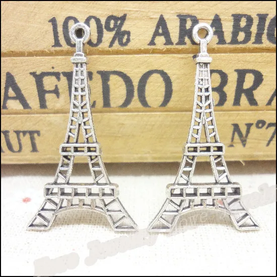 

32 pcs Vintage Charms Eiffel Tower Pendant Antique silver Fit Bracelets Necklace DIY Metal Jewelry Making