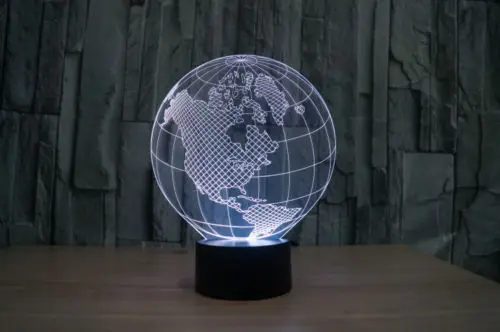 Глобус США иллюзия Сердце Любовь 3D Форма Баскетбол Night Light 7 Изменение Цвета