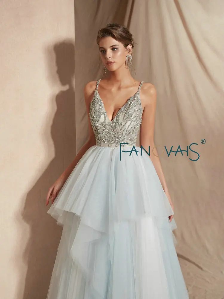 &quotСиние Свадебные Платья Длинный Пляж Свадебное Платье 2019 Vestidos De Novia Бисером Robe