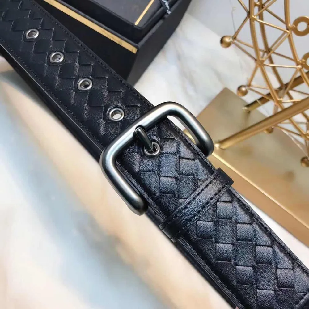 Kaisiludi young imported calf braid men's belt sand-grinding needle buckle couple's universal and women's belts | Аксессуары