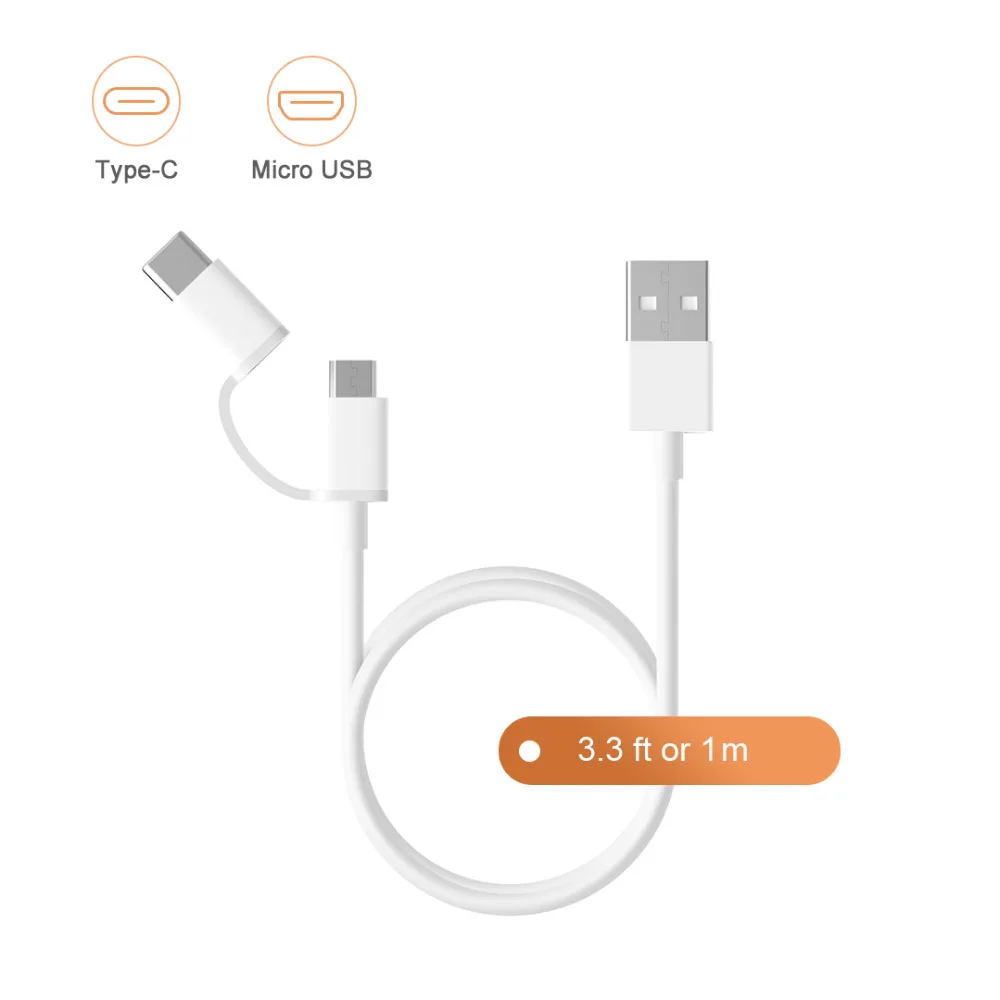 ZMI 2 в 1 Micro usb type-C кабель для быстрой синхронизации и быстрой зарядки данных type C кабели для зарядки для huawei samsung LG