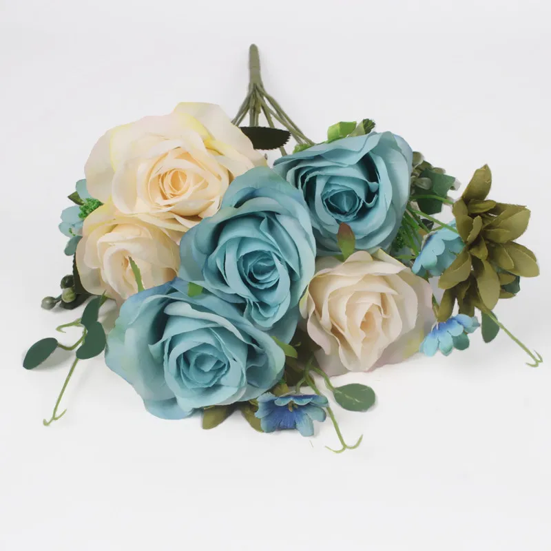 Искусственный Французский цветочный букет из роз JAROWN композиция шелковых цветов