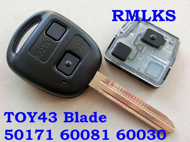 Дистанционный ключ RMLKS для Toyota Camry Prado Corolla 50171 60081 433 МГц 4D67 4C Чип 304 2 TOY43 лезвие|key