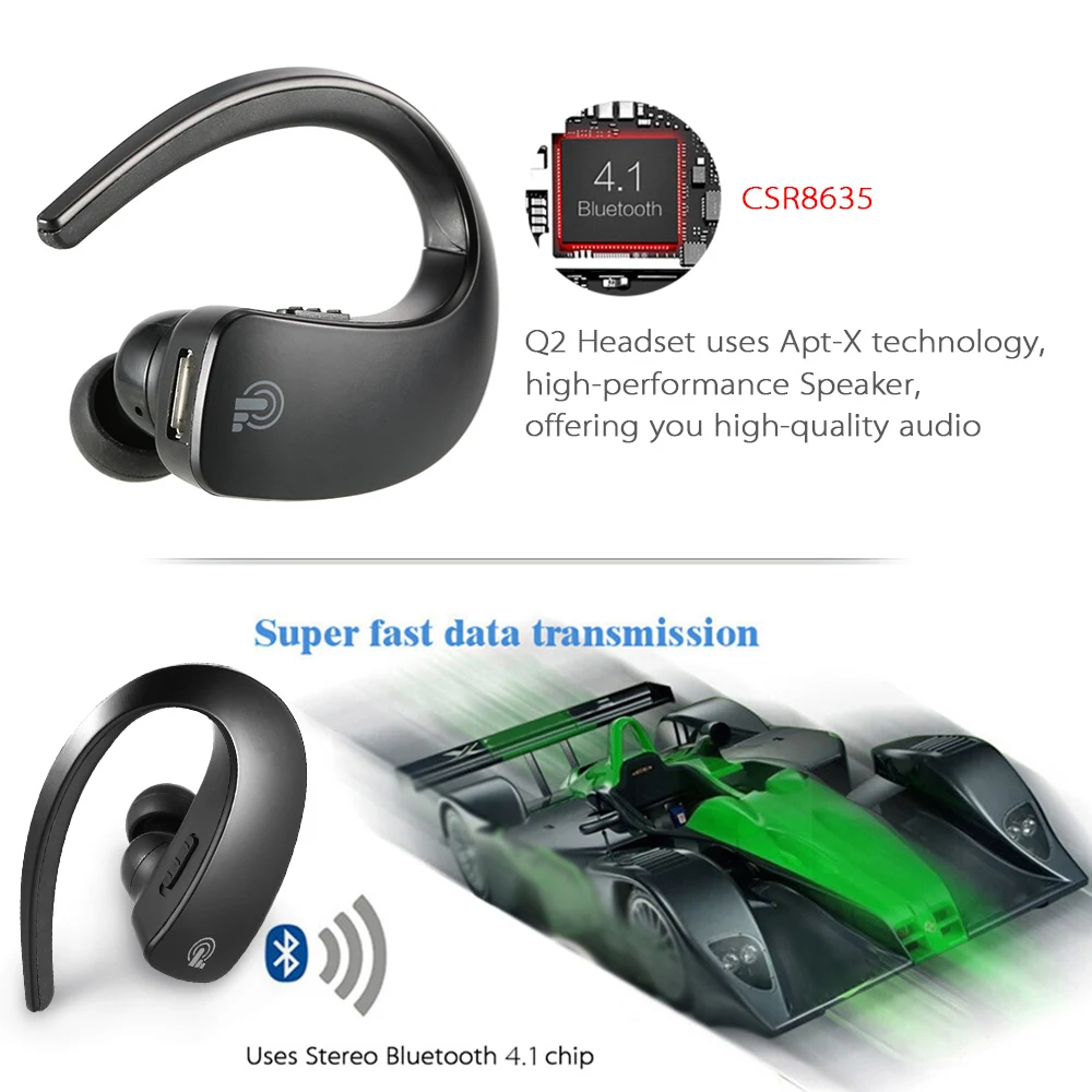 Беспроводные Bluetooth-наушники Q2 Спортивная Bluetooth-гарнитура 4 1 музыкальные наушники