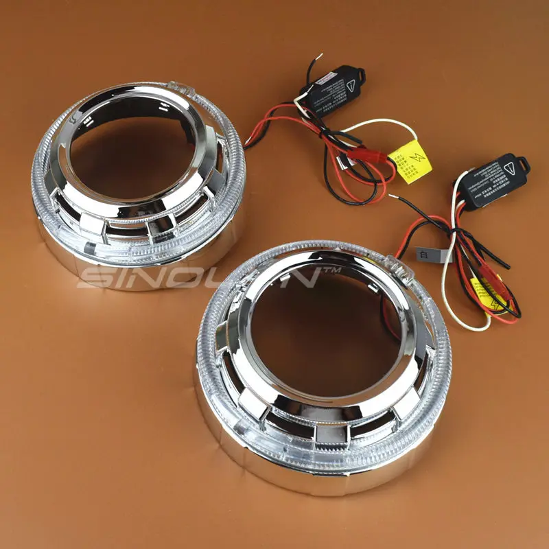 Sinolyn ангельские глазки Безель Светодиодный прожектор кожухи для Hella 3R G5/Koito Q5/WST