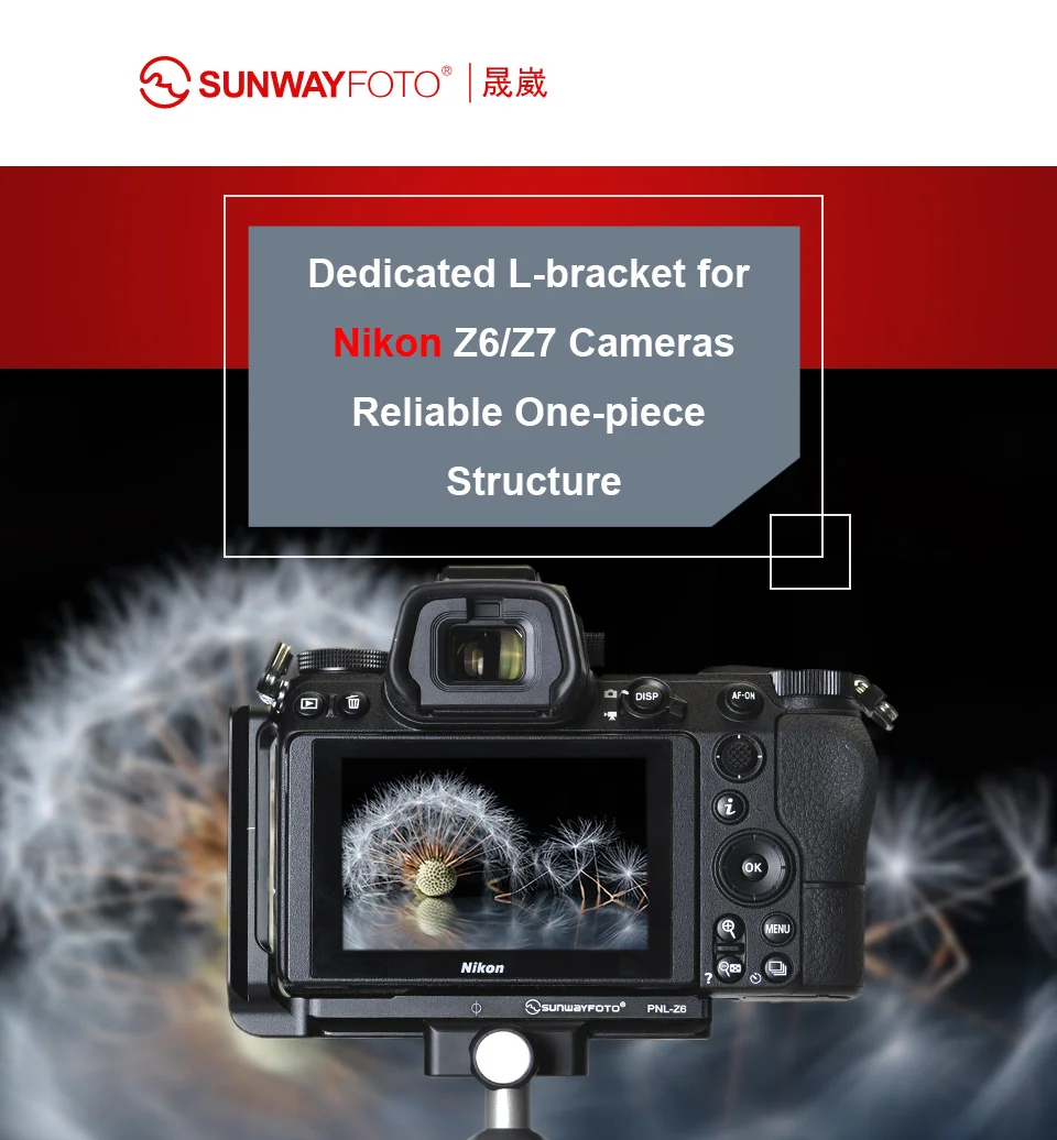 SUNWAYFOTO PNL-Z6 головка штатива быстросъемная пластина для Nikon Z6 Z7 головка штатива l-кронштейн быстросъемная пластина