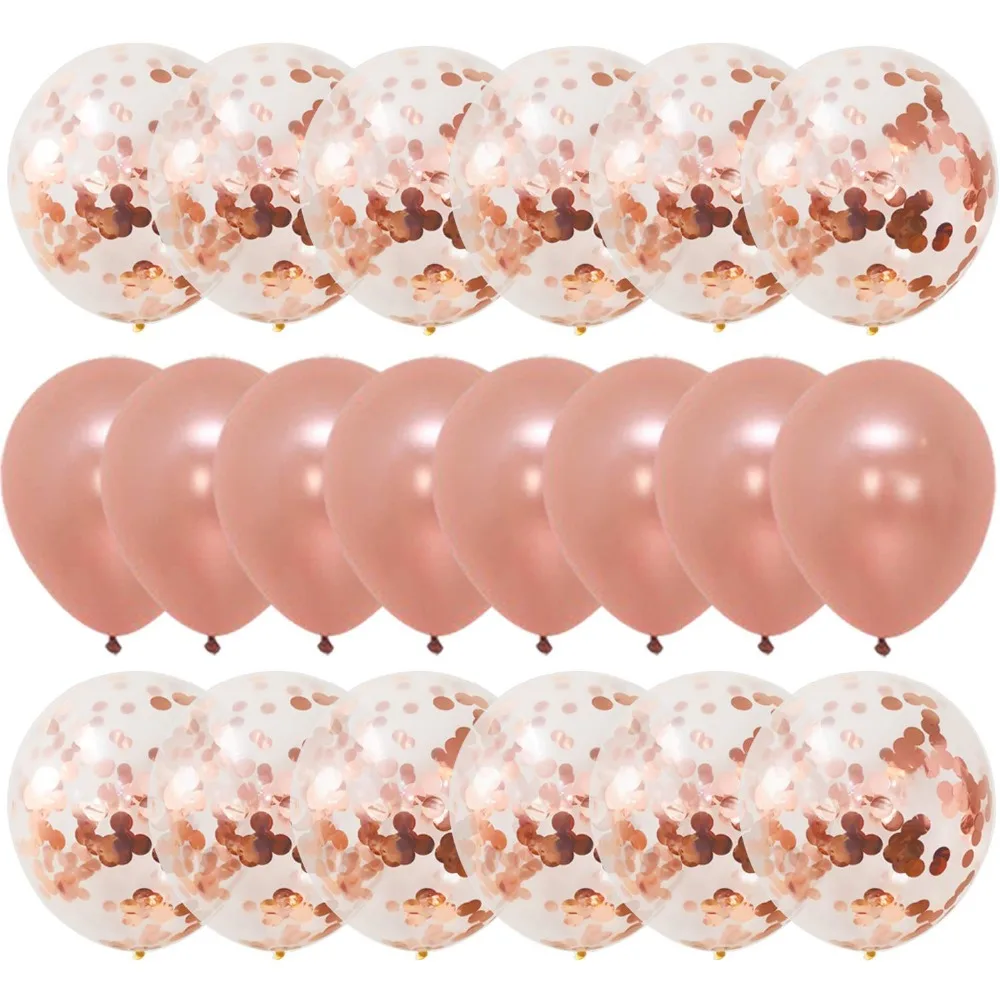 20pcs/set Rose Gold Balloon Confetti Set Birthday Party Anniversary Wedding Decoration Gift for Guests | Дом и сад
