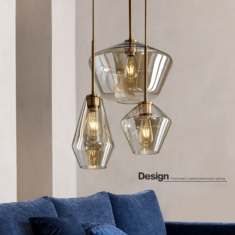 

LukLoy LED Modern Pendant Light Nordic Creative Glass Pendant Light Coffee Loft Living Kitchen Dining Room Glass Hanging Lamp
