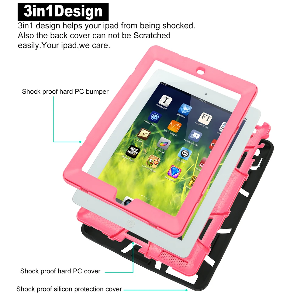 Чехол для планшета Apple iPad 2/3/4 экстремально тяжелый противоударный резиновый